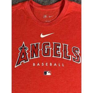 Nike LA Angels T-shirt Mens Size Medium Red Center Swoosh‎ Authentic Collection